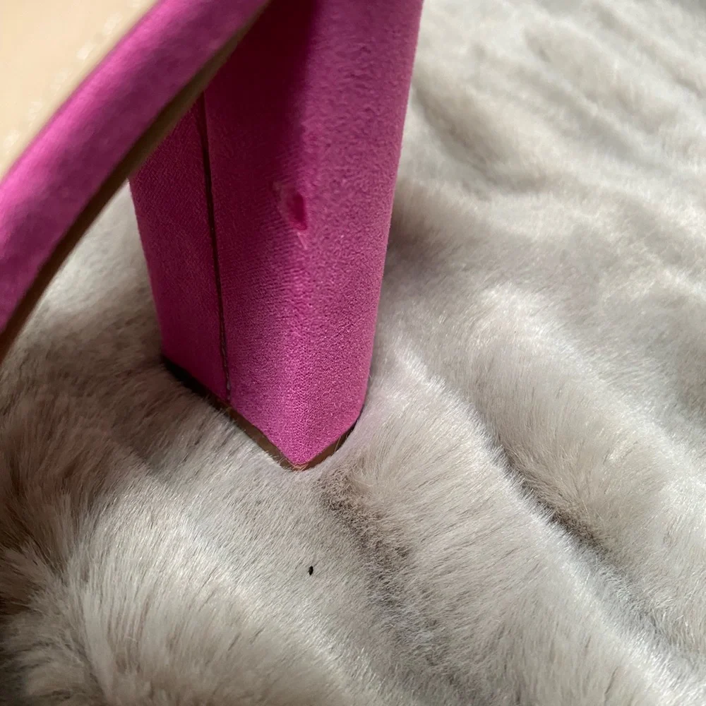 ✨HOST PICK✨ Lulus Taylor Fuchsia Suede Ankle Strap Heels size 7.5 - Picture 5 of 7